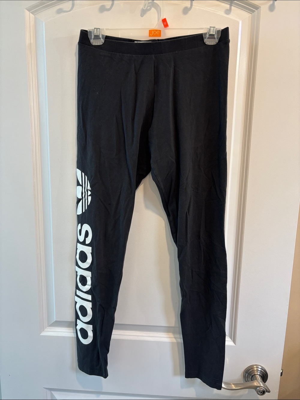 adidas Black Leggings with White Side Logo
